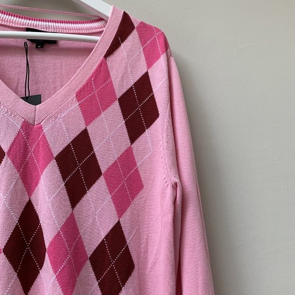 Galvin Green Women's Cathy Sweater Golf Jumper Size Medium Pink NEW Argyle - Picture 10 of 10